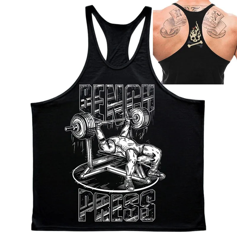 Gym Top Men Shirt Man Muscle Loose T-shirt Fitness Bodybuilding Stringer Vest Clothes Clothing Men's Singlets Muscular T-shirts