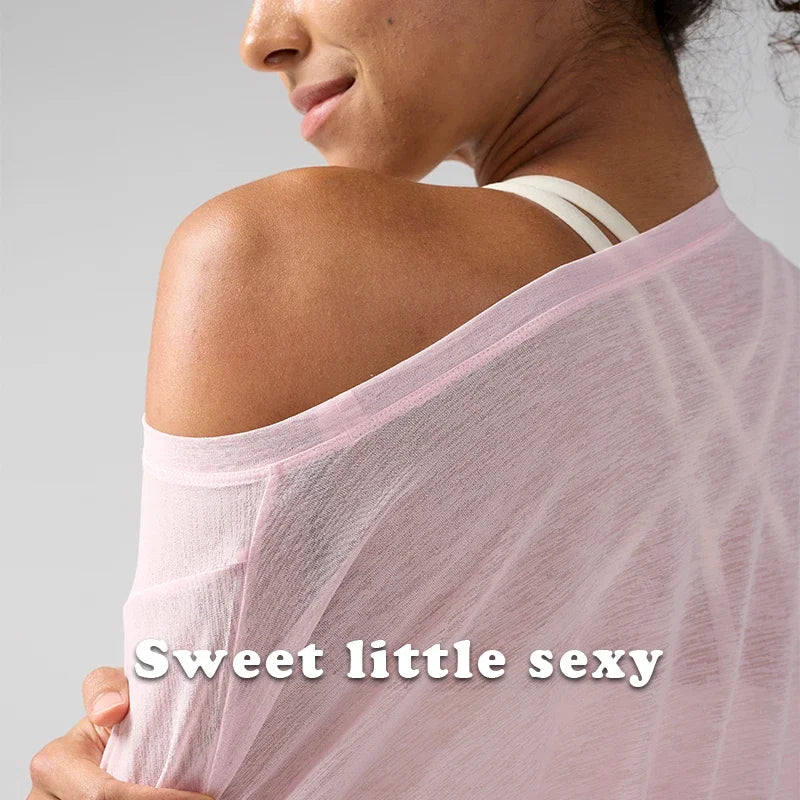 Gym Sports Tops Workout T-shirts Women Yoga Clothing Running Loose Slim Quick Dry Training Long Sleeve Blouse Fitness Tops👚