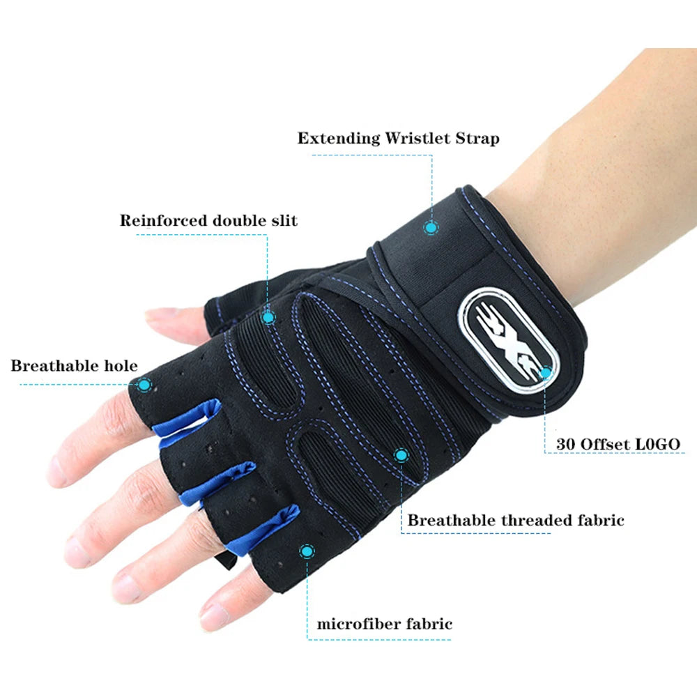 Gym Gloves for Men Women Fitness Weight Lifting Wristband Gloves Body Building Training Sports Exercise Cycling Glove Shockproof