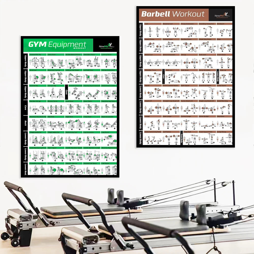 Gym Yoga Studio Workout Detailed Action Chart Pose Canvas Poster Bodybuilding Wall Art Painting Prints Home Room Decor Murals