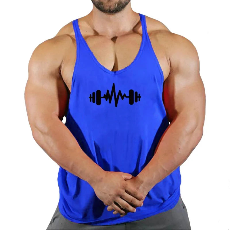 Gym Top Men T-shirts Fitness Man Clothes Muscular Bodybuilding Shirt Singlet Stringer Clothing Vest Men's Singlets Vests Tops